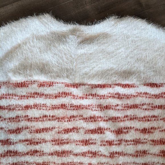 Fuzzy Red & White Stripes Crewneck Sweater - Picture 7 of 7